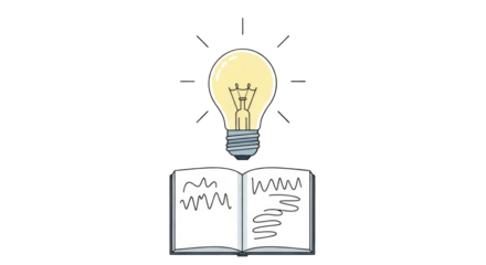 Illuminating Knowledge A Lightbulb Moment Over an Open Book.