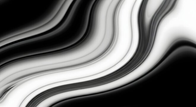 Abstract black and white swirling fluid texture background