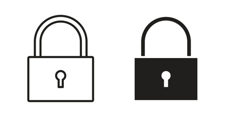 Lock icons in different style, sign or symbol, suitable for apps and websites