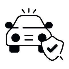 Police car icon in unique design 