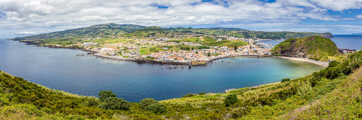 Panorama of Horta city Faial, Azores, Portugal