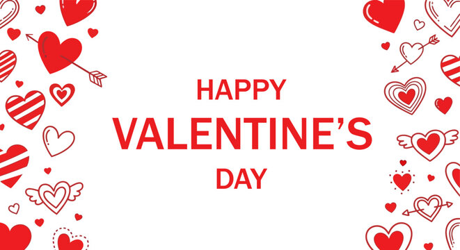 Happy Valentine's Day Illustration with Hearts A Celebration of Love