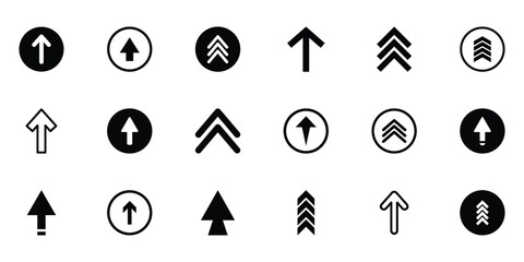 Up arrow solid symbol. Navigation arrow pointing up for hierarchical structure, menu organization, scroll movement, or interface indicators.