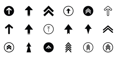 Simple flat up arrow icon used for scroll up buttons, navigation tools, menus, and interface guidance in apps and websites.