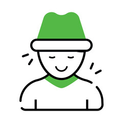 Mysterious person icon, editable vector 