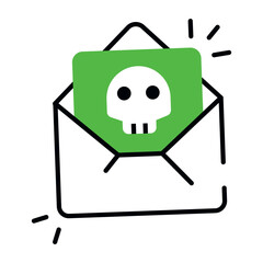 Editable design icon of email hacking