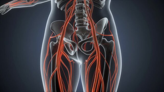 Female Human Anatomy Visualization Nervous System Spine Pelvis