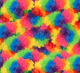 Obraz premium Rainbow clown wig pattern background for birthday party celebration