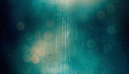 Distressed Teal Bokeh Texture with Vertical Streaks