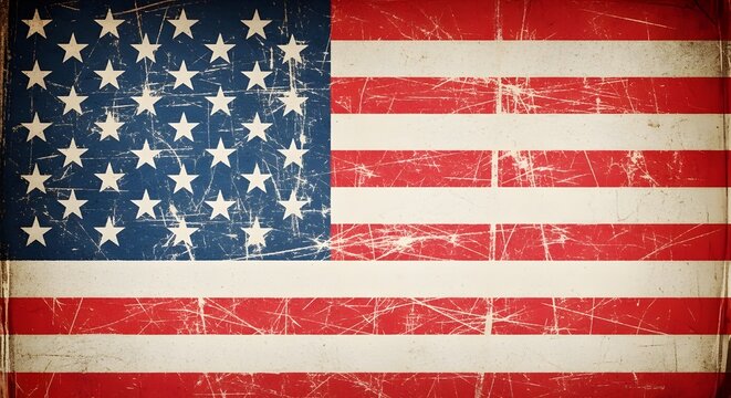 Distressed american flag texture background for patriotic designs