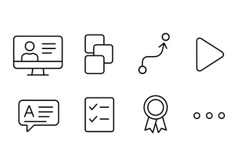 Minimalist linear icons for user interface and design projects