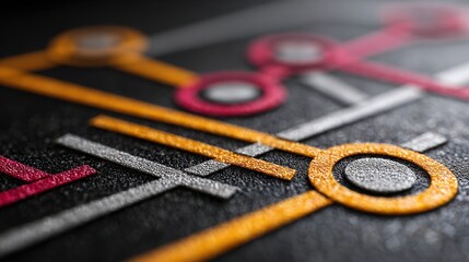 Close-up view of a game board representing corporate innovation alignment roadmap concept and strategic planning