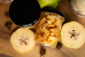 Homemade quince syrup with star anise – natural preserves and autumn flavors