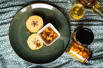Homemade quince syrup with star anise &ndash; natural preserves and autumn flavors