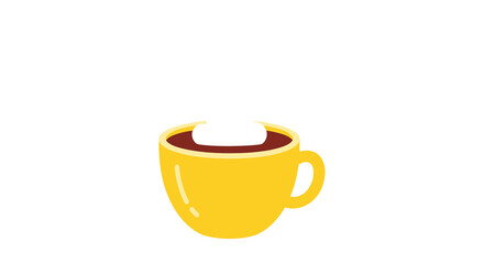 Simple Flat Style Coffee with Cream Illustration Design Element