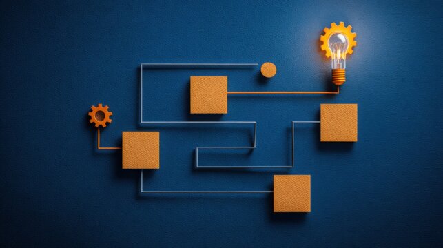 Light bulb resting against a blue wall representing bright ideas and corporate innovation leadership roadmap