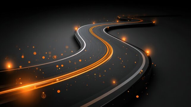 Curved road leading into the distance representing the journey of corporate innovation optimization strategies