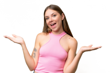 Young beautiful blonde woman over isolated background with shocked facial expression