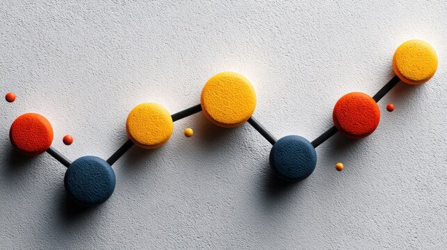 A wall featuring three colorful balls representing creativity and collaboration in corporate partnership growth strategies