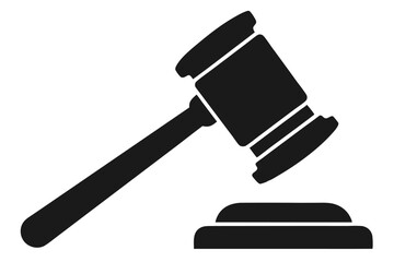 judge hammer silhouette vector judge gavel icon