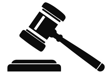 judge hammer silhouette vector judge gavel icon