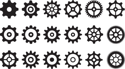 Gear wheel icon set. Simple Gear wheel collection. Cogwheel. Gear icons. Vector