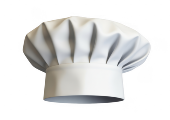 White chef hat isolated on a transparent background