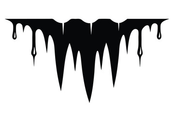 icicle hanging black and white silhouette on white background