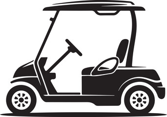 Golf cart silhouette isolated vector