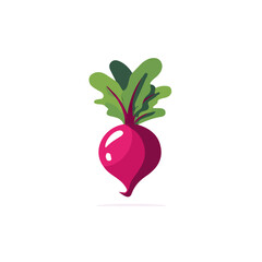 A_Simple_flat_2D_icon_of_a_beetroot_isolated_on_a_white_simple illustration with EPS format design, simple flat 2D icon, minimalist design, clipart