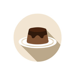 A_Simple_flat_2D_icon_of_a_chocolate_mousse_isolated_on_white, simple illustration with EPS format design, simple flat 2D icon, minimalist design, clipart