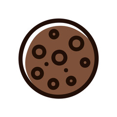 Fototapeta premium A_Simple_flat_2D_icon_of_a_chocolate_chip_isolated_on_white, simple illustration with EPS format design, simple flat 2D icon, minimalist design, clipart
