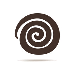 A_Simple_flat_2D_icon_of_a_chocolate_swirl_isolated_on_white, simple illustration with EPS format design, simple flat 2D icon, minimalist design, clipart