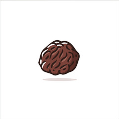 A_Simple_flat_2D_icon_of_a_chocolate_truffle_isolated_o_white, simple illustration with EPS format design, simple flat 2D icon, minimalist design, clipart