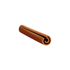 A_Simple_flat_2D_icon_of_a_cinnamon_stick_isolated_on_a_white, simple illustration with EPS format design, simple flat 2D icon, minimalist design, clipart