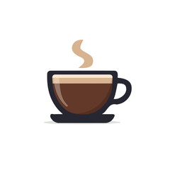 A_Simple_flat_2D_icon_of_a_coffee_cup_isolated_on_a_white, simple illustration with EPS format design, simple flat 2D icon, minimalist design, clipart