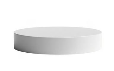 White cylinder podium isolated on a transparent background