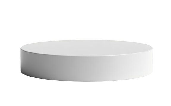 White cylinder podium isolated on a transparent background