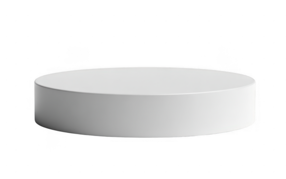 White cylinder podium isolated on a transparent background