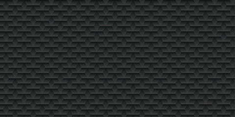 Minimal abstract black geometric cube creative concept triangle overlap square technology background. digital cubes fabric and wallpaper grid block texture background.	

