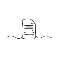 Minimalist single line drawing of a document or paper © Md