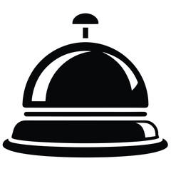 hotel bell black and white silhouette on white background