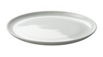 White Oval Dinner Plate isolated on a transparent background