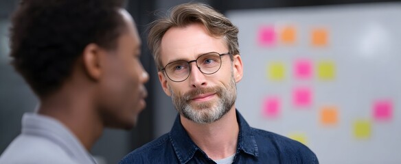 Supervisor and team member navigating growth goals like sailors steering through feedback waves.