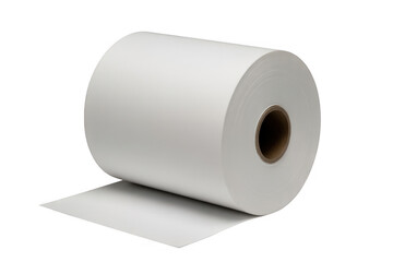 White paper roll with unrolled sheet isolated on a transparent background