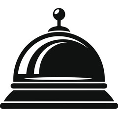 hotel bell black and white silhouette on white background