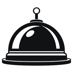 hotel bell black and white silhouette on white background