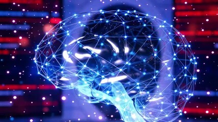 Glowing Digital Brain with Neural Network Connections - Powered by Adobe