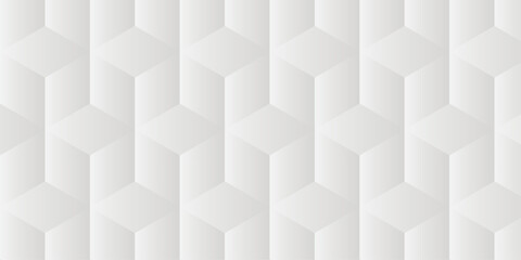 White geometric cube creative concept triangle overlap square technology background. digital cubes fabric and wallpaper grid block texture background.	
