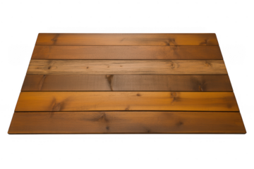 Wooden planks surface with varied brown tones isolated on a transparent background